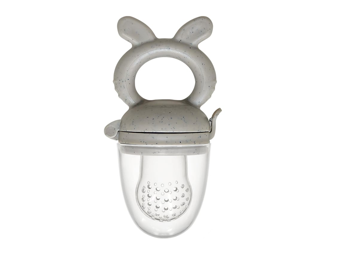 Chupeta De Bebê, Alimentador De Frutas, Mordedor Silicone Em Formato De Coelho, Para Purês E Leite Materno (cinza) Spqment