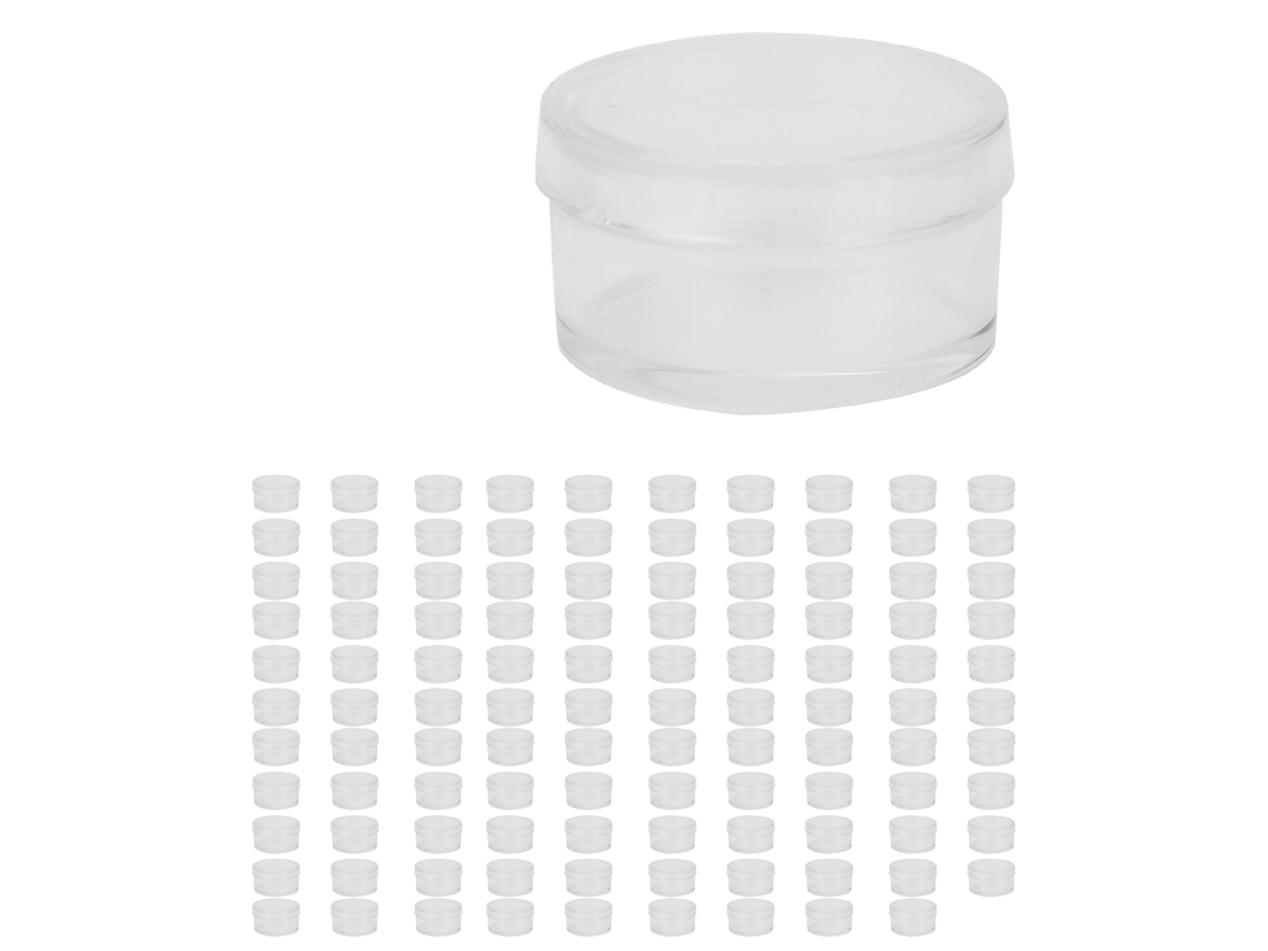 100 Cajas De Almacenamiento Pequeñas De Plástico De 2 Cm Para Joyas, Cuentas Y Piezas De Relojes.