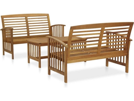 Conjunto 3 de muebles de jardín VIDAXL madera de acacia maciza