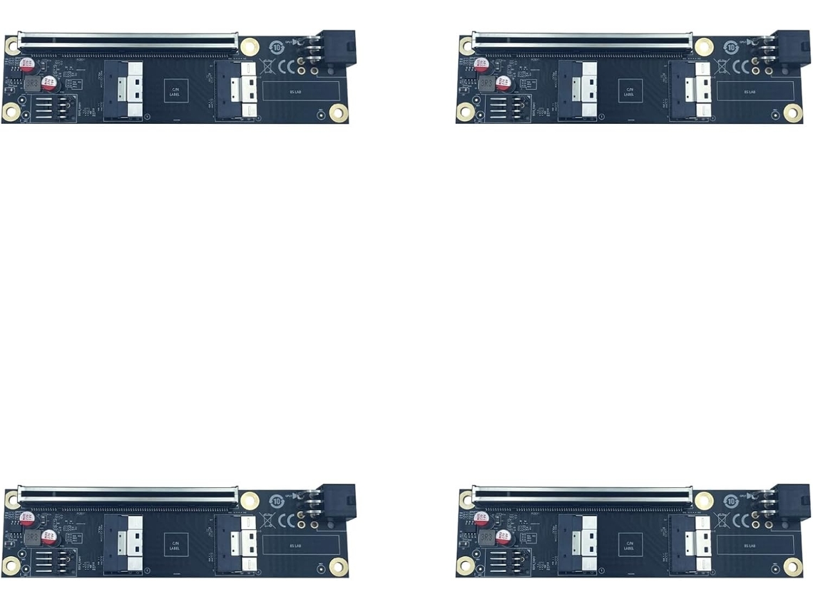 Tarjeta Adaptadora Pci-e 4.0 X16 De 2 Puertos (4x) A Slimsas Sff-8654-8i Sff8654 Para Gpu Gráfica