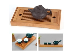 Bandeja Rectangular De Bambú Para Té, Modelo 2025, Para La Ceremonia Gong Fu Cha, 27x14x3 Cm.