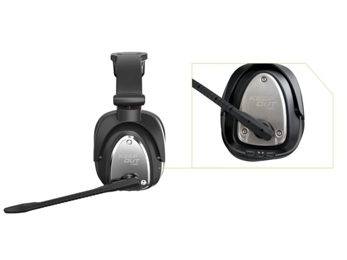 KeepOut HXAIR auricular con micrófono Diadema Binaural Negro, Plata