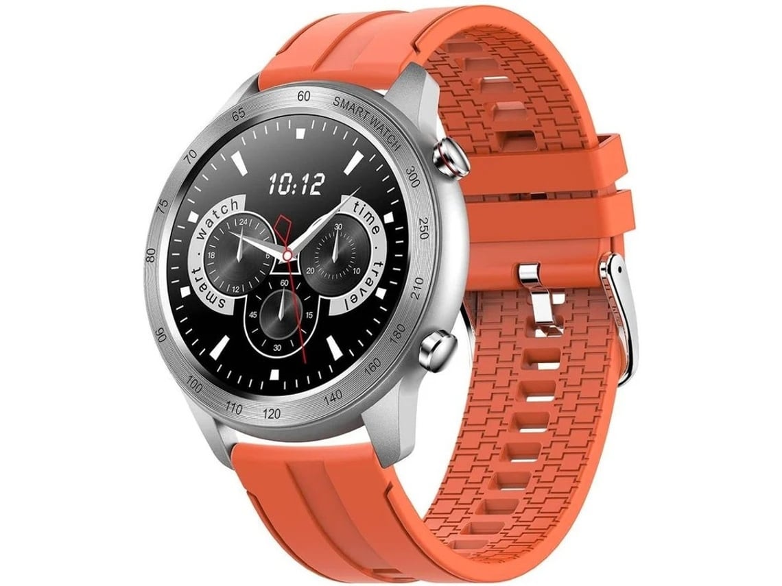 Reloj inteligente redondo para hombre, resistente al agua IP68, con podómetro y monitor de ritmo cardíaco, compatible con iOS y Android Yizhood (naranja)