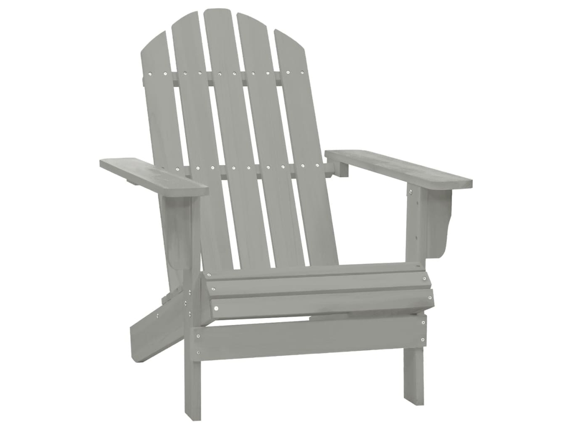 Silla de jardín de madera gris DKD Home Decor