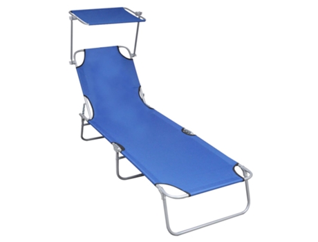 MAISON EXCLUSIVE Tumbona plegable con toldo de aluminio azul