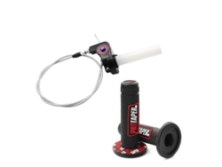 Puño De Acelerador Giratorio Universal De 22 Mm (7/8") + Cable Para Motos De Cross-country De 250 Cc, Crf70, Ttr, Klx110 (rojo)