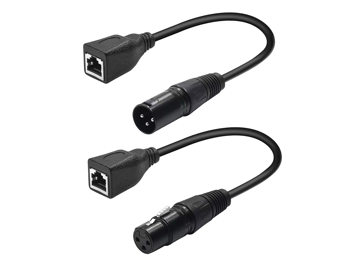 2026-cable Adaptador Xlr 3 Pin Macho A Rj45 Y Xlr 3 Pin Hembra A Rj45 Hembra Para Dmx Ethernet