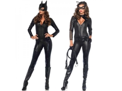 2026-traje De Cuero Pu Para Mujer Gato Con Body, Máscara Y Cinturón - Disfraces De Cosplay Adulto L