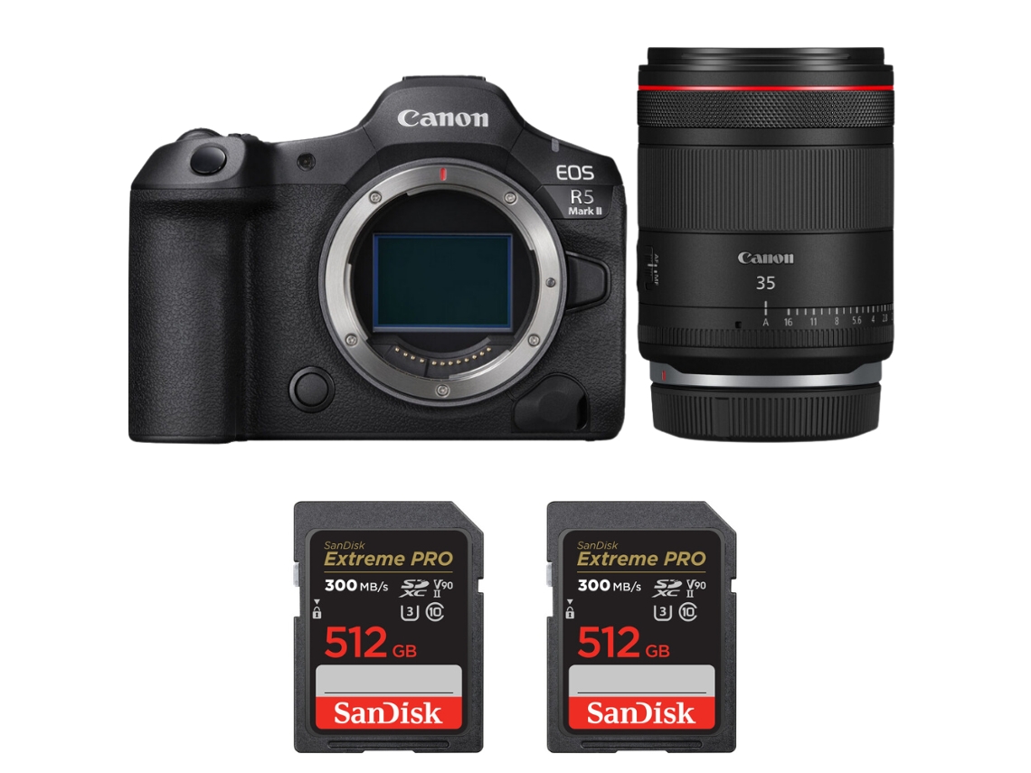 Canon Eos R5 Mark Ii + Rf 35mm F/1.4 L Vcm + 2 Sandisk 512gb Uhs-ii 300mb/s + Ebook “20 Consejos Para Fotos Que Impactan”