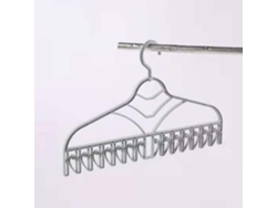 Percha Multifuncional De Plástico Con Gancho En V Y Pinza Resistente A Los Arañazos - Gris