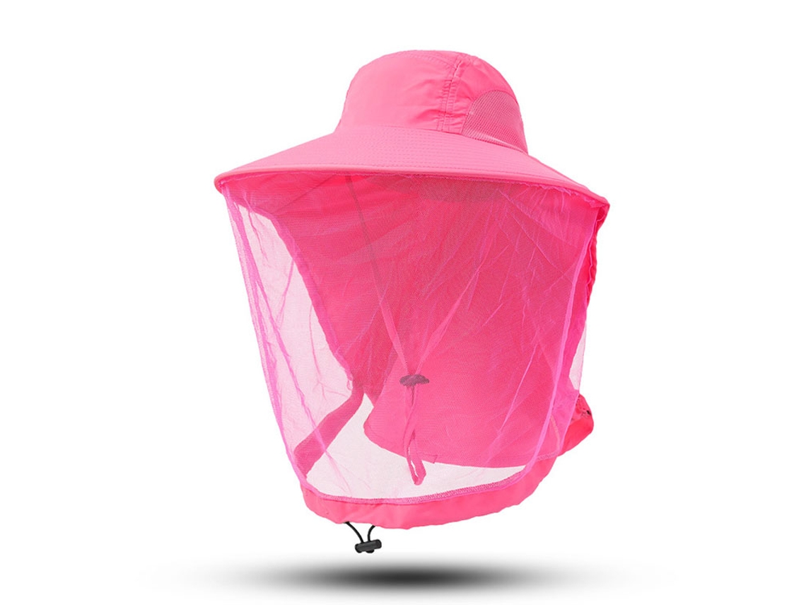 Sombrero Con Red Mosquitera Chrui Invisible Y Protección Solar (rosa)