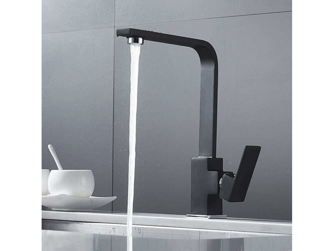 Mezclador de fregadero de cocina, grifo de agua caliente y fría con válvula de cerámica, diseño de una sola palanca Kofihety