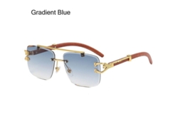 Gafas De Sol Unisex De Madera, Estilo Gánster, Rectangulares, Sin Montura, Estilo Retro Vintage De Los 90.