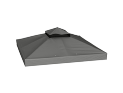 Techo Repuesto Cenador 3 M Lona Impermeable Upf30+ Drenaje Gris Oscuro