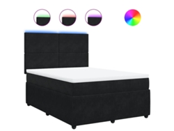 Maison Exclusive - Cama Box Spring Con Colchón Terciopelo Negro 140x200 Cm