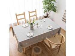 2026-41274-mantel Rectangular Gris 55x70 Pulgadas Algodón Lino Para Cocina, Fiesta, Navidad, Buffet