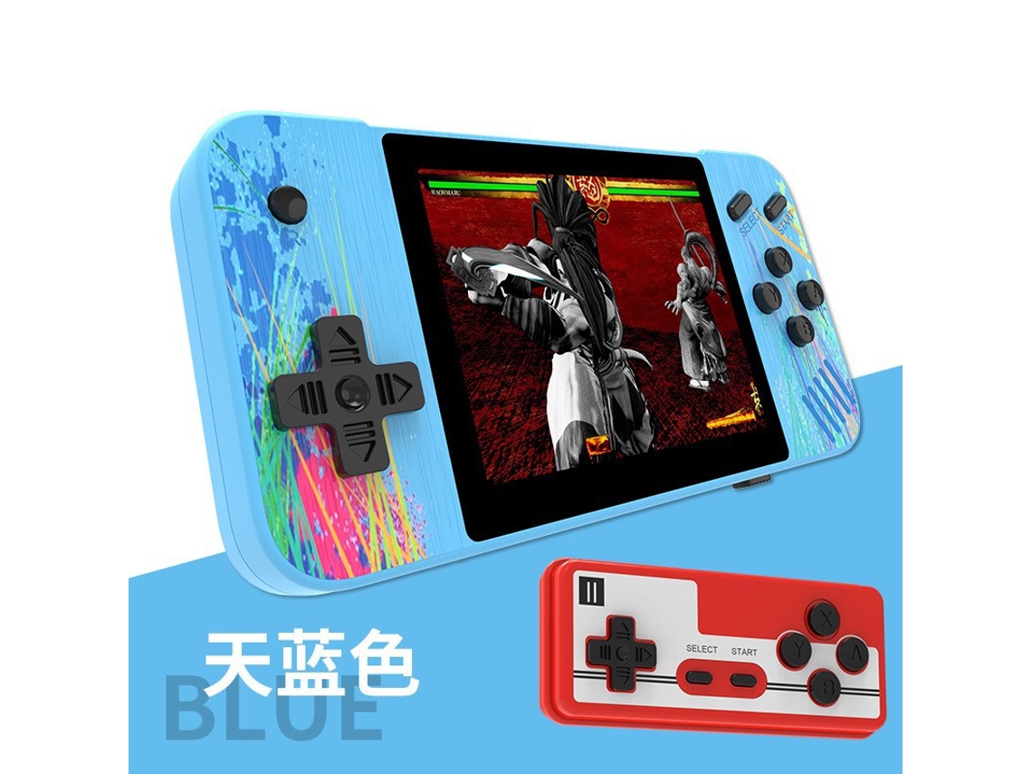 Consola de juegos portátil retro de 8 bits con 800 juegos arcade nostálgicos en 1 G3 Blue Double YUNZII