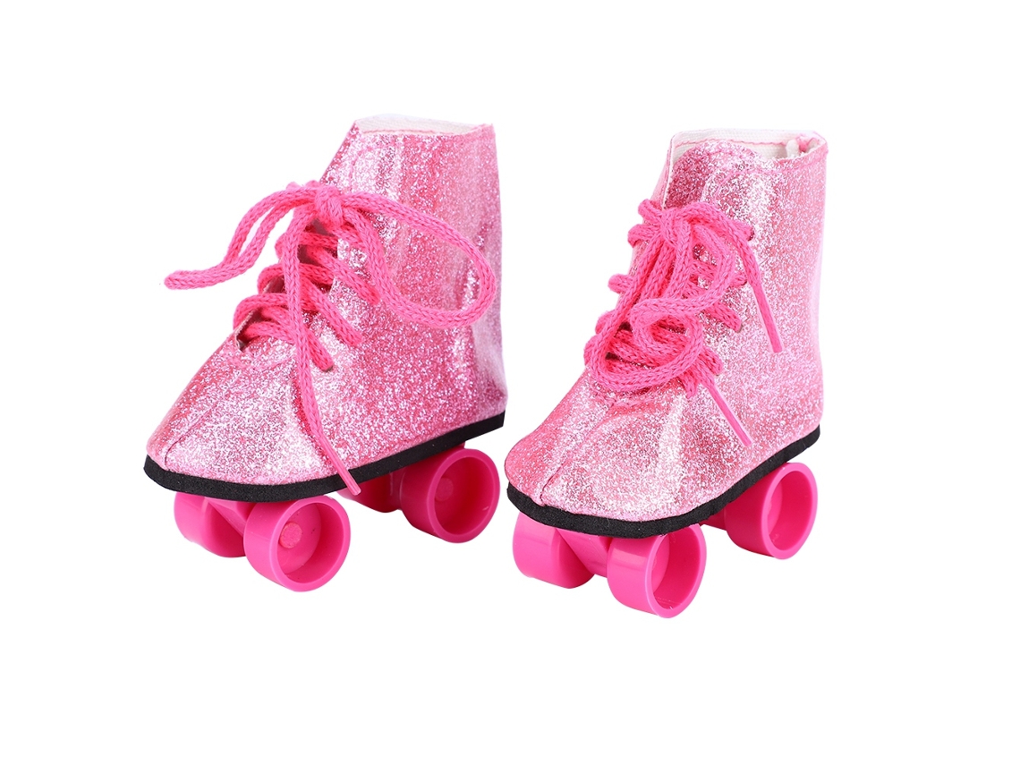 Ats-zapatos De Patines Para Muñecas De 18 Pulgadas Accesorios De Moda Para Muñecas (rosa)