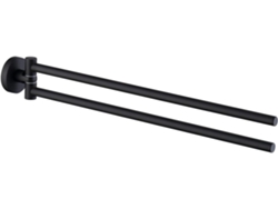 Toallero de baño negro mate con 2 barras giratorias de 180° Sus304 St Jortmrd