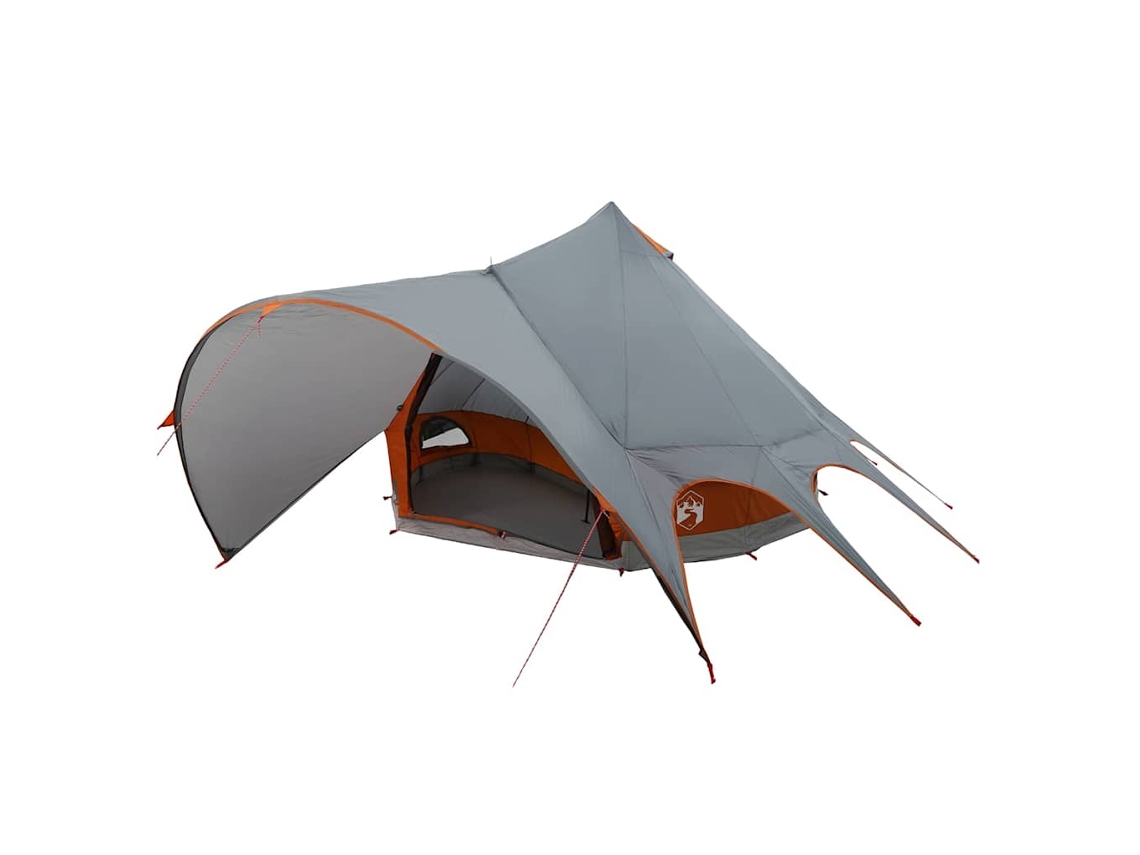 Tienda De Campaña Tipo Teepee Para 5 Personas Gris Y Naranja