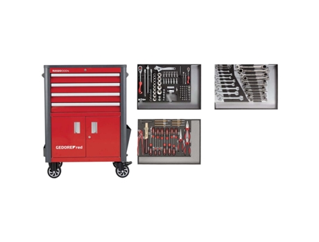 Juego De Herramientas En Carro De Herramientas Wingman Rojo 129 Piezas (3301689) GEDORE RED R22041004