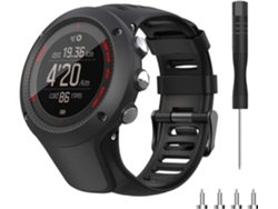 Correa de silicona para Suunto Ambit 1/2/2s/2r/3p/3s/3r de 24 mm, color negro.