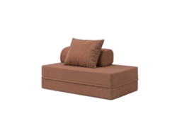 Sofá Modular 2 Lugares Convertible Liso Terracota