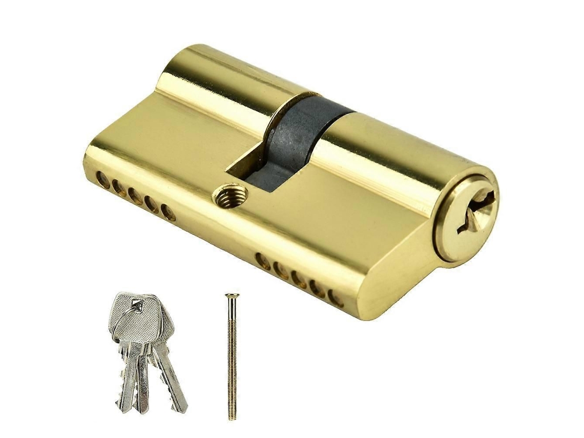 Cilindro De Fechadura De Cobre De 60 Mm Com Abertura Dupla, Sistema Antifurto Para Portas, Com Chaves.