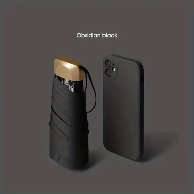 (preto 6k) Mini Guarda-chuva De Bolso, Guarda-chuva Pequeno Para Proteção Solar, Guarda-chuva Impermeável, Guarda-chuva Dobrável De Vinil