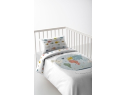 FUNDA NORDICA REVERSIBLE INFANTIL CUNA 60 EXTRA SUAVE FABRICADO EN ESPAÑA MAPA MUNDI HACIENDO EL INDIO