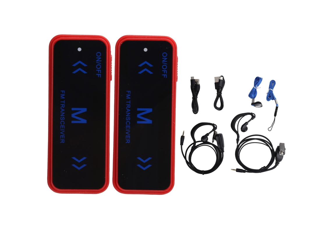 Radios Walkie-talkie Portátiles Para Niños Con Cable, Largo Alcance, Bidireccionales, Color Rojo.