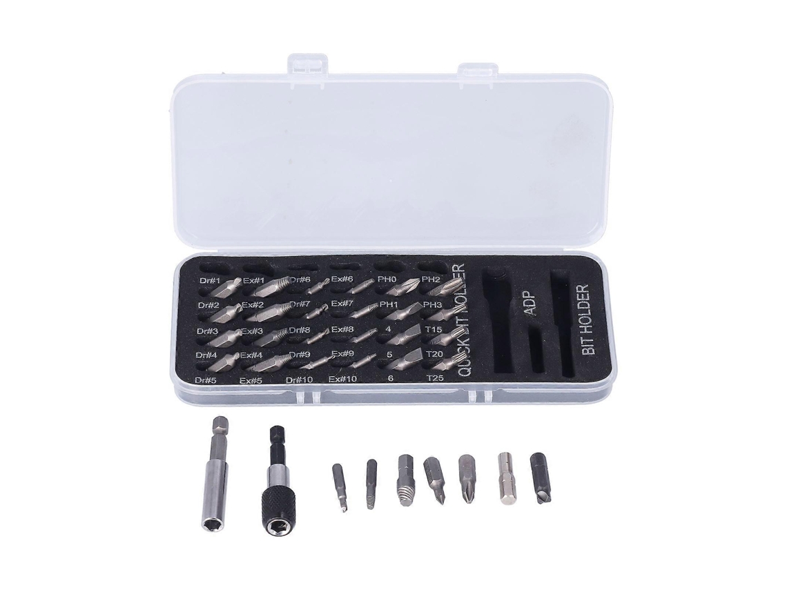 Extractor de tornillos HSS dañados, herramienta para quitar pernos rotos y desgastados (33 piezas)