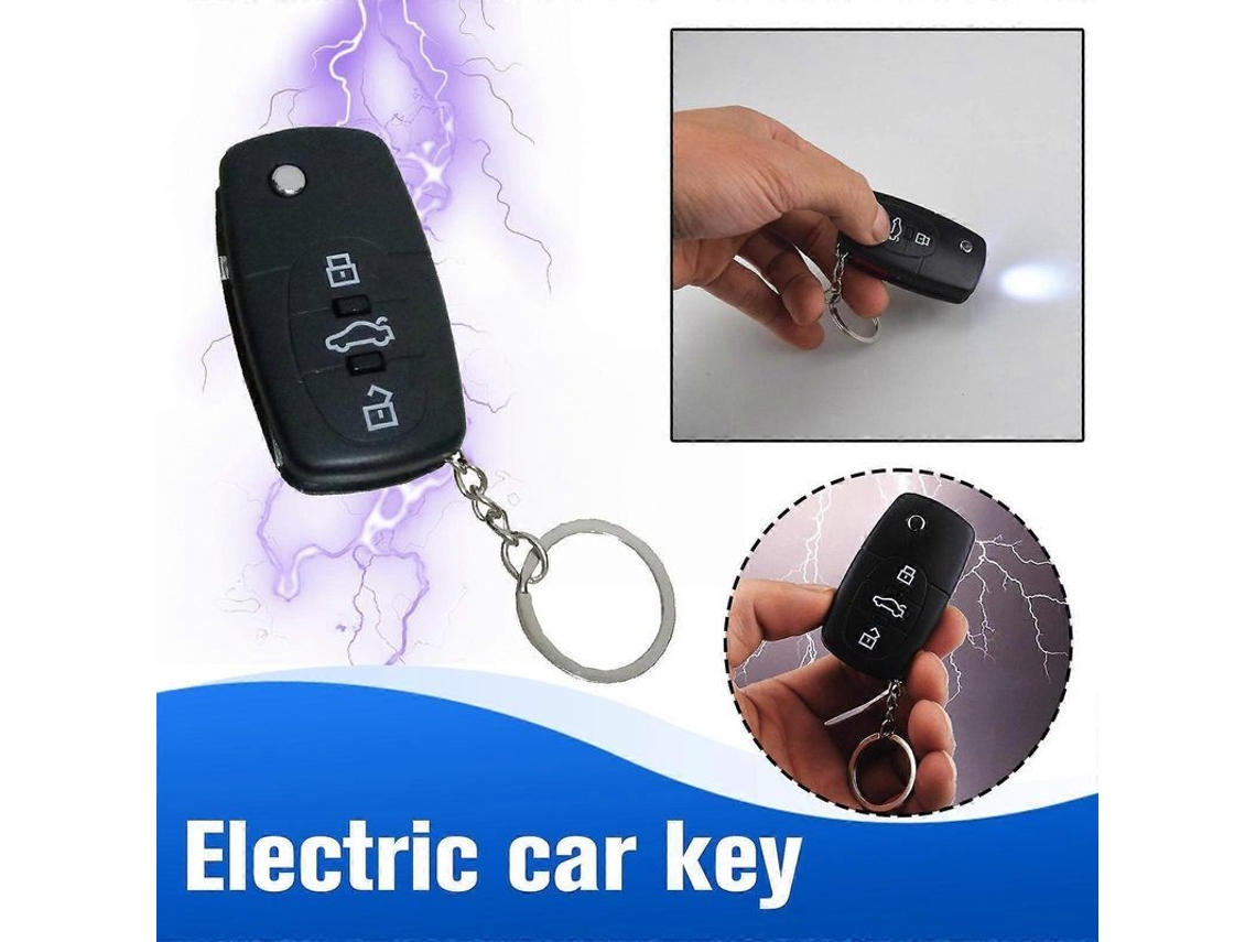 Llavero de juguete negro con descarga eléctrica para bromas, juegos prácticos y divertidos para niños. CHARM