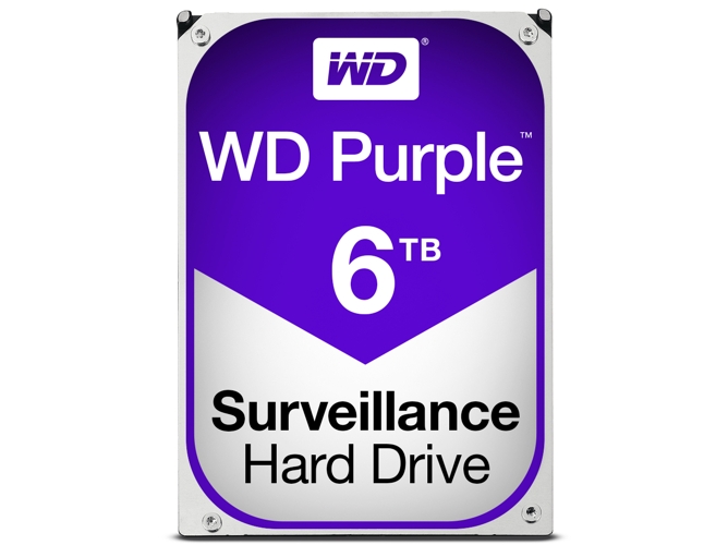 Disco HDD Interno WESTERN DIGITAL Purple (6 TB - SATA - 5400 RPM)