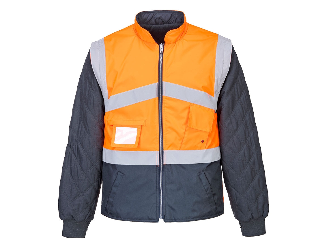 Parka 7 En 1 De Alta Visibilidad Transpirable - Contrast Reversible Amarillo Marino / 4xl