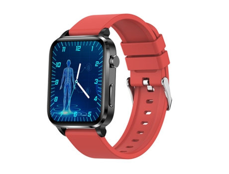 Smartwatch CHRONUS F100 Frecuencia Cardiaca Pressão Arterial Monitor de Sono para Android y iPhone Rojo