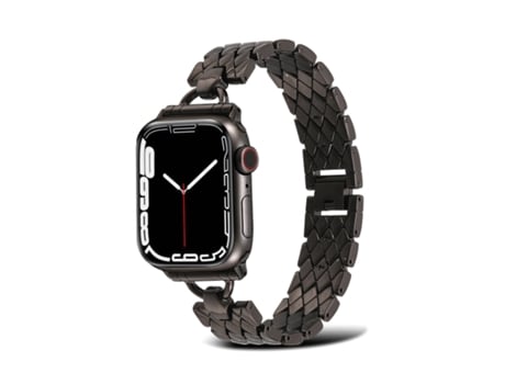 Correa de reloj de metal en forma de D para Apple Watch Series 9, 8 y 7 41 mm / SE 3 y SE 2 y 6 y SE y 5 y 4 40 mm / 3 y 2 y 1 38 mm (negro)