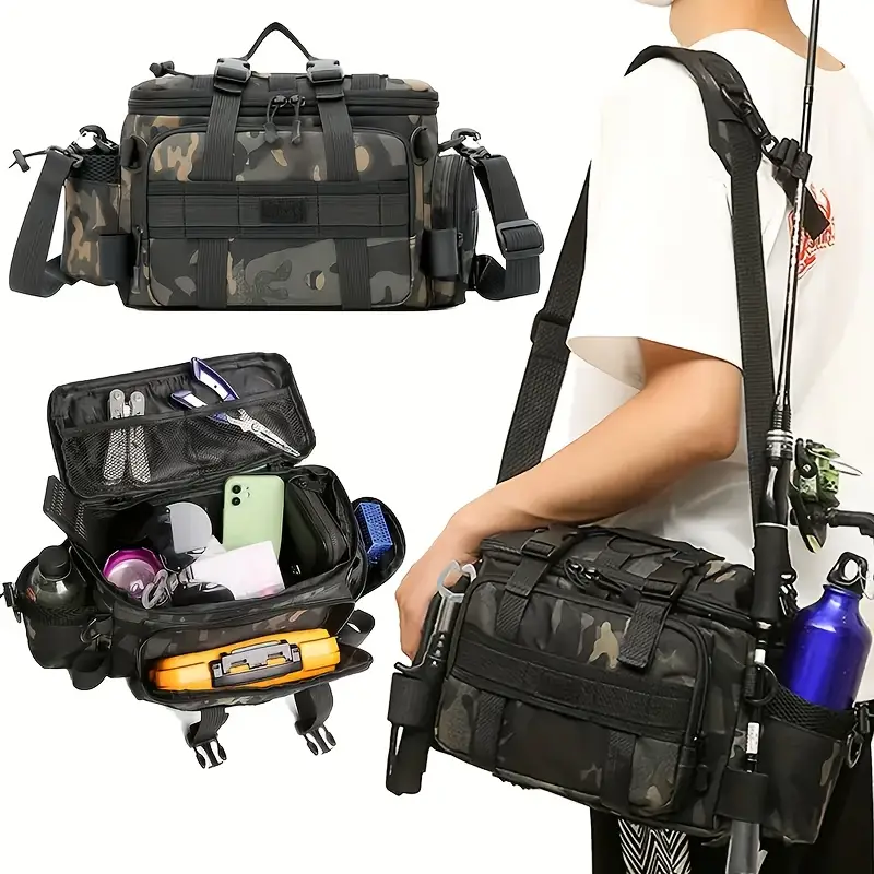 Compartimentos Con Cremallera De Gran Capacidad Para Cebos Y Equipos, Perfectos Para Los Entusiastas Del Camping Y La Pesca.,chrui