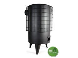 Estufa Leña Redonda Chapa N 4 68cmx36ø Negra S-horiz 120ø 7 Kw