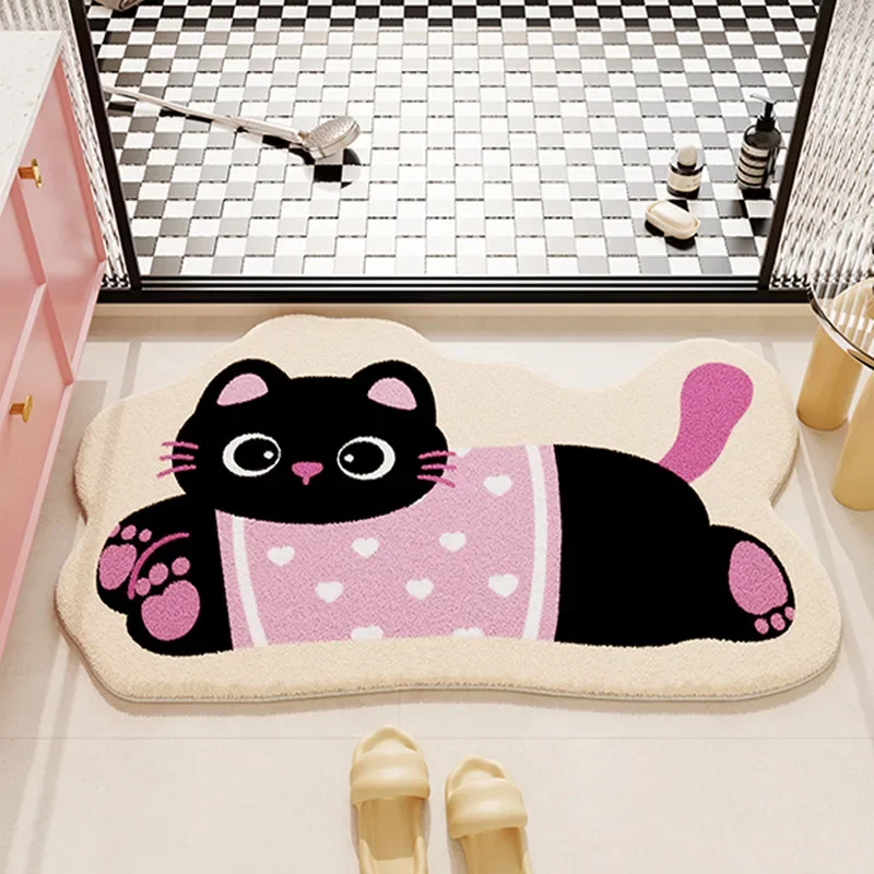 (estilo 6 50x80cm) Bonita Alfombra De Baño De Dibujos Animados, Absorbente Y Suave