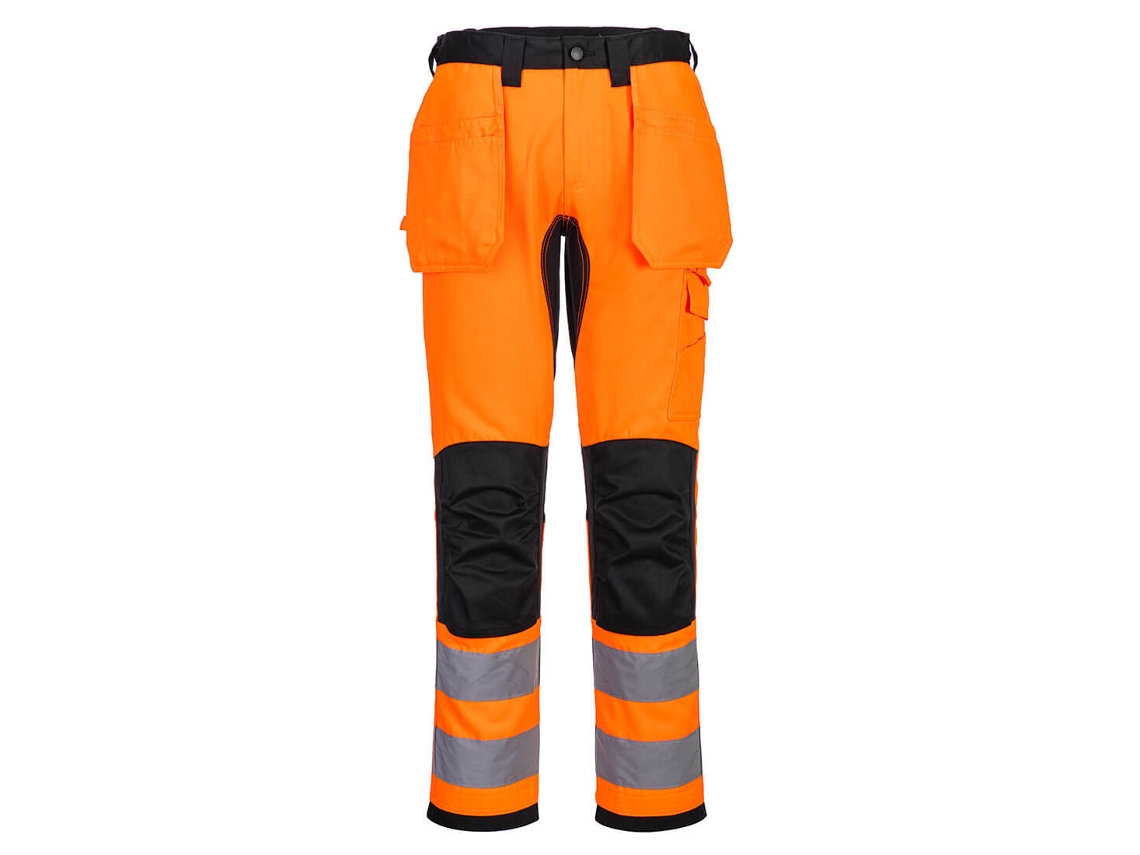 Pantalón De Alta Visibilidad Wx2 Eco Hi-vis Holster - Ideal Para Trabajos De Seguridad Naranja Negro / 36