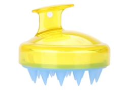 Cepillo De Masaje Capilar Silicona Para Lavar El Cabello, Champú Y Baño, Color Amarillo