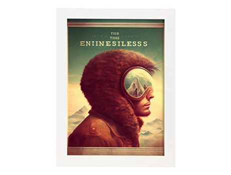 NACNIC Poster Explorador de Montaña En Estilo Surrealismo Cinematográfico Ilustraciones y Grabados de Historieta A4 Marcos Blancos