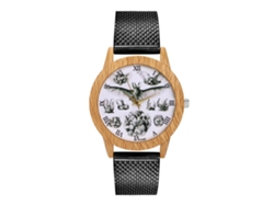 Reloj De Pulsera De Cuarzo Unisex Con Correa De Malla Zhoulianfa T162-f Negro