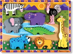 Puzzle MELISSA y DOUG Wooden Chunky Puzzle - Safari Animals