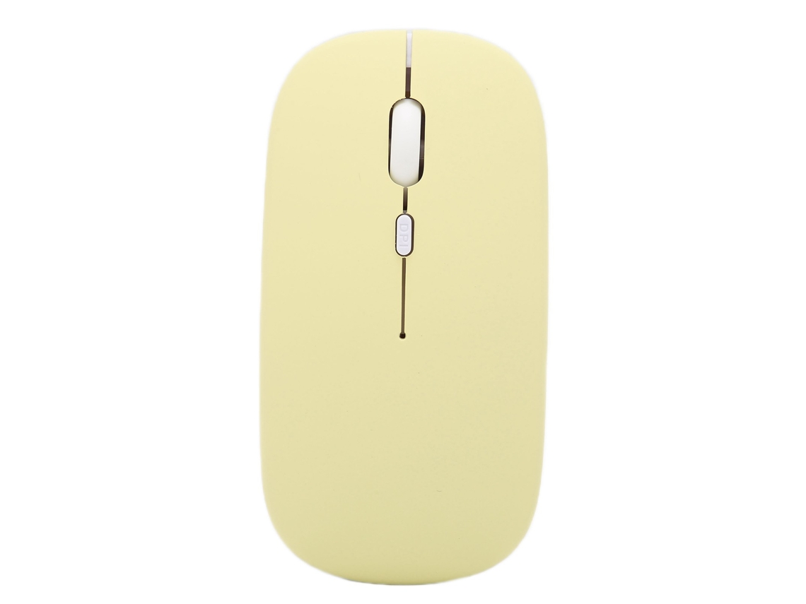 Mouse Sem Fio Portátil Mini Smart 3 Velocidades Dpi Ajustáveis Para Notebook Computador Tablet Escritório Amarelo Escovado