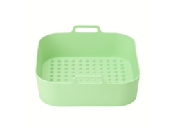 Assadeira de Cozimento de Silicone Resistente Ao Calor Adequada para Air Fryer Diâmetro Diâmetro Inferior de 20 Cm-Verde GERTIZ