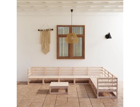 Conjunto 9 de muebles de jardín VIDAXL madera maciza de pino