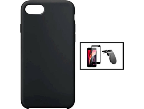 Kit Carcasa + Protector de Pantalla GorilaGlass + Soporte de Auto Magnético L iPhone SE 2022 G4M Negro