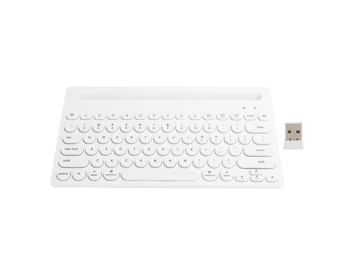 Teclado Inalámbrico Ajazz 320i, Blanco, Bluetooth 2.4g, 2 Modos (juegos/oficina), 79 Teclas.